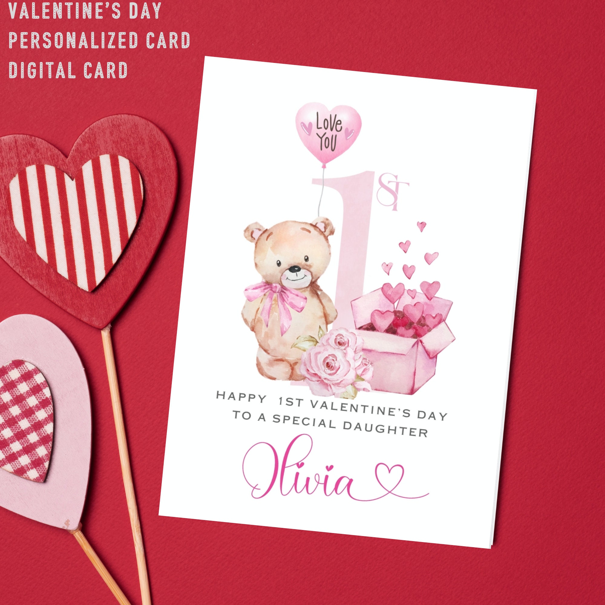 Baby's First Valentine's Day Greeting Personalized 1st Valentine's Day ...