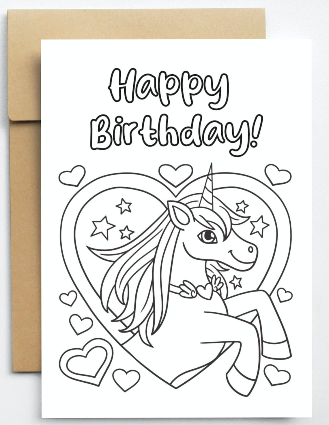 Printable Happy Birthday Coloring Card Printable Coloring Card Print at ...