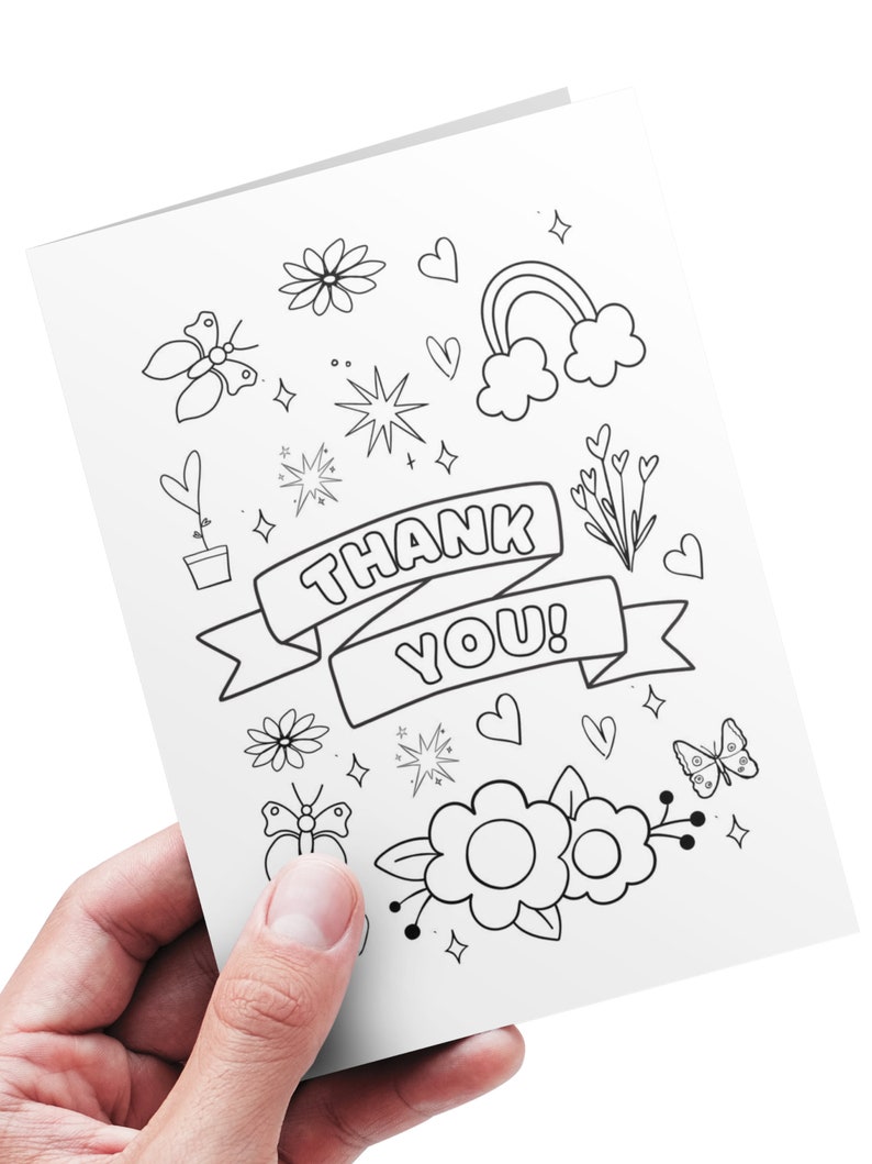 Printable Thank You Coloring Card From Child - Etsy