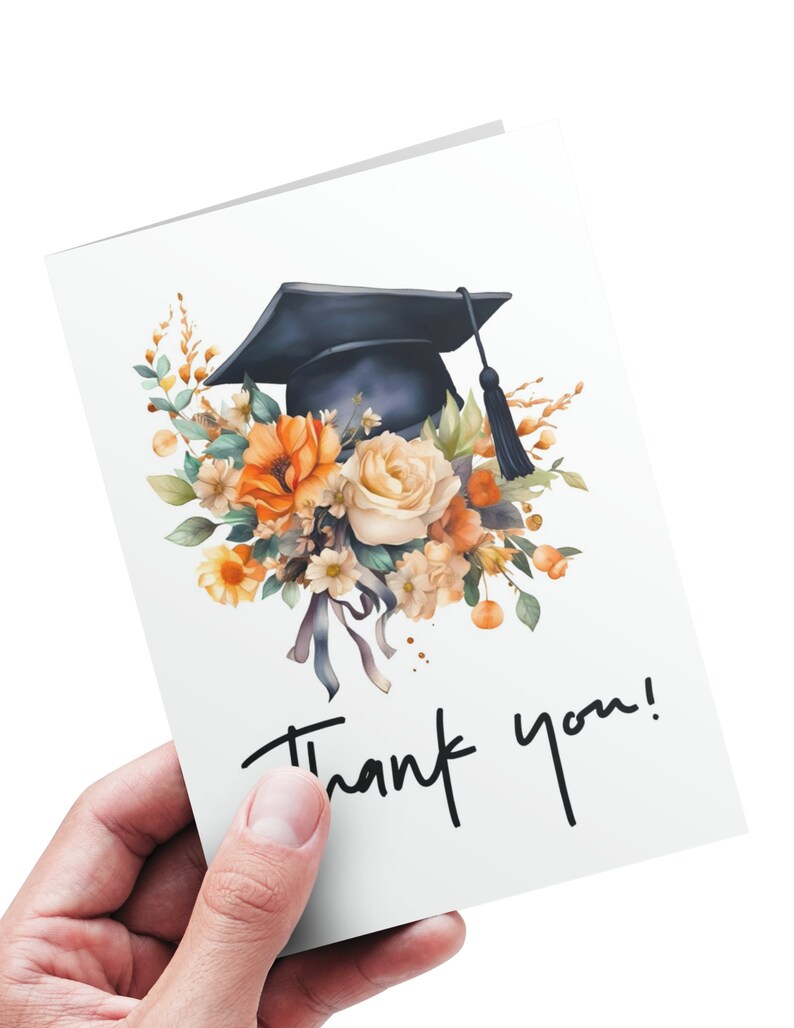 Printable Graduation Thank You Card Appreciation Card Folded Thank You ...