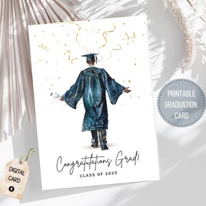 Carte imprimable de remise des diplômes à téléchargement immédiat Félicitations diplômé fils Obtention du diplôme promotion 2025 Félicitations diplômé frère papa neveu diplômé