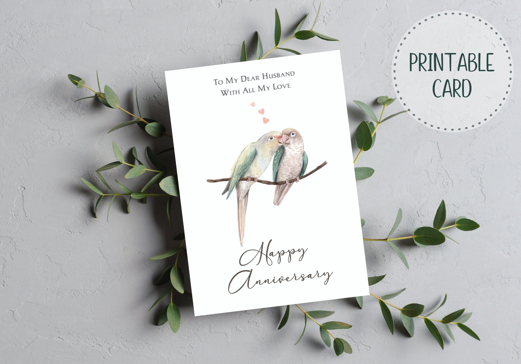 Printable Anniversary Card for Him | for Husband | Instant Download ...