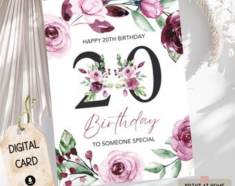 Stuff4 Fabulous 20th Birthday Cards For Niece - 20 Today & Fabulous - Happy Birthday Card For Niece