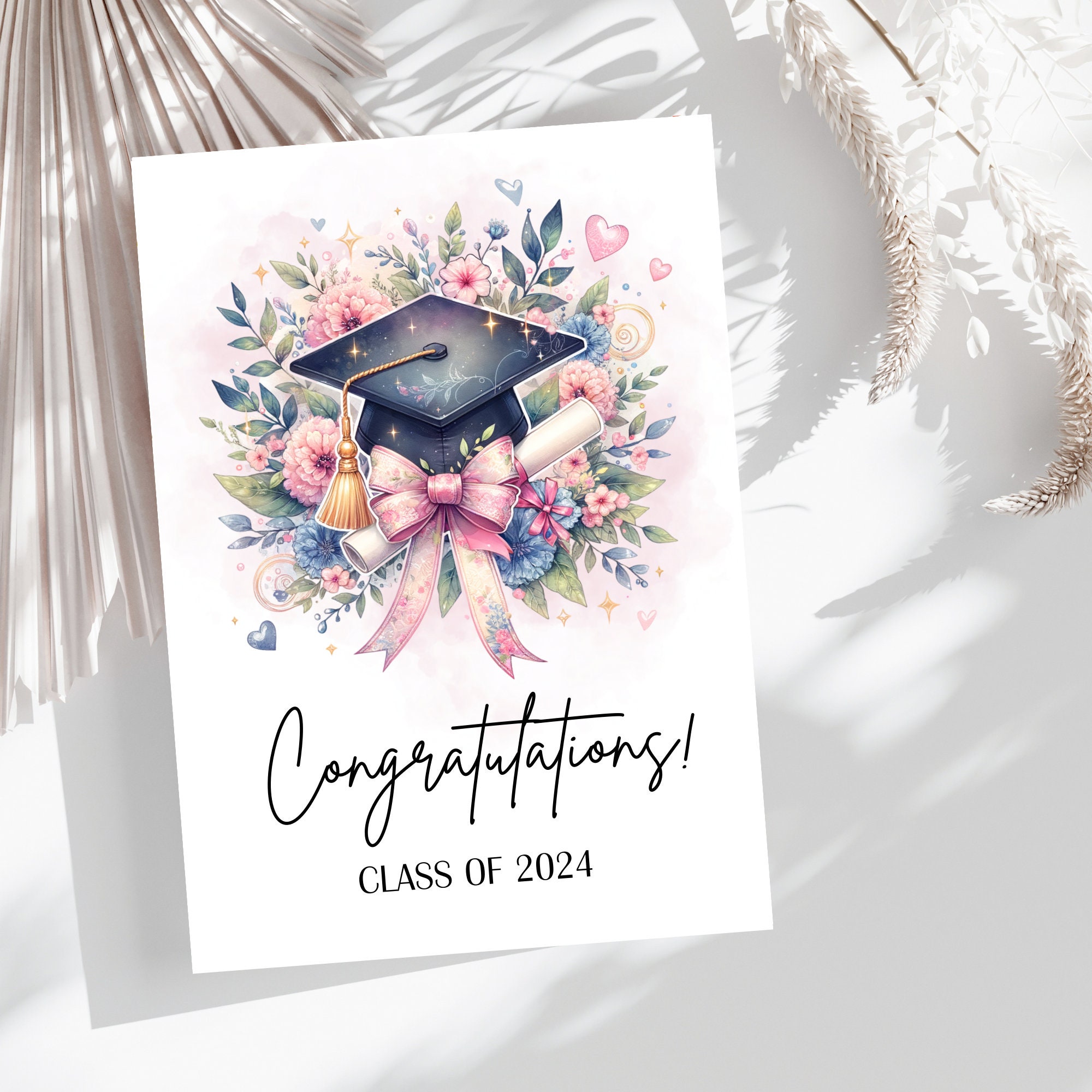 Printable Graduation Thank You Card Appreciation Card Folded Thank You ...