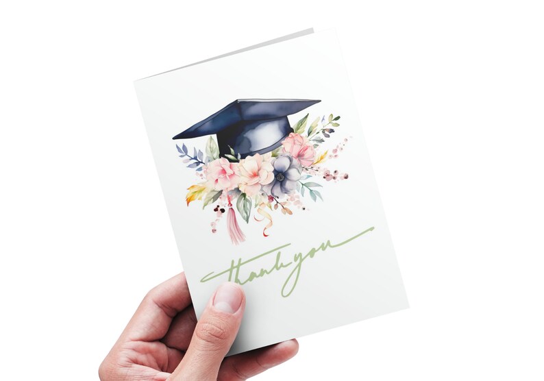 Printable Graduation Thank You Card Appreciation Card Folded Thank You ...