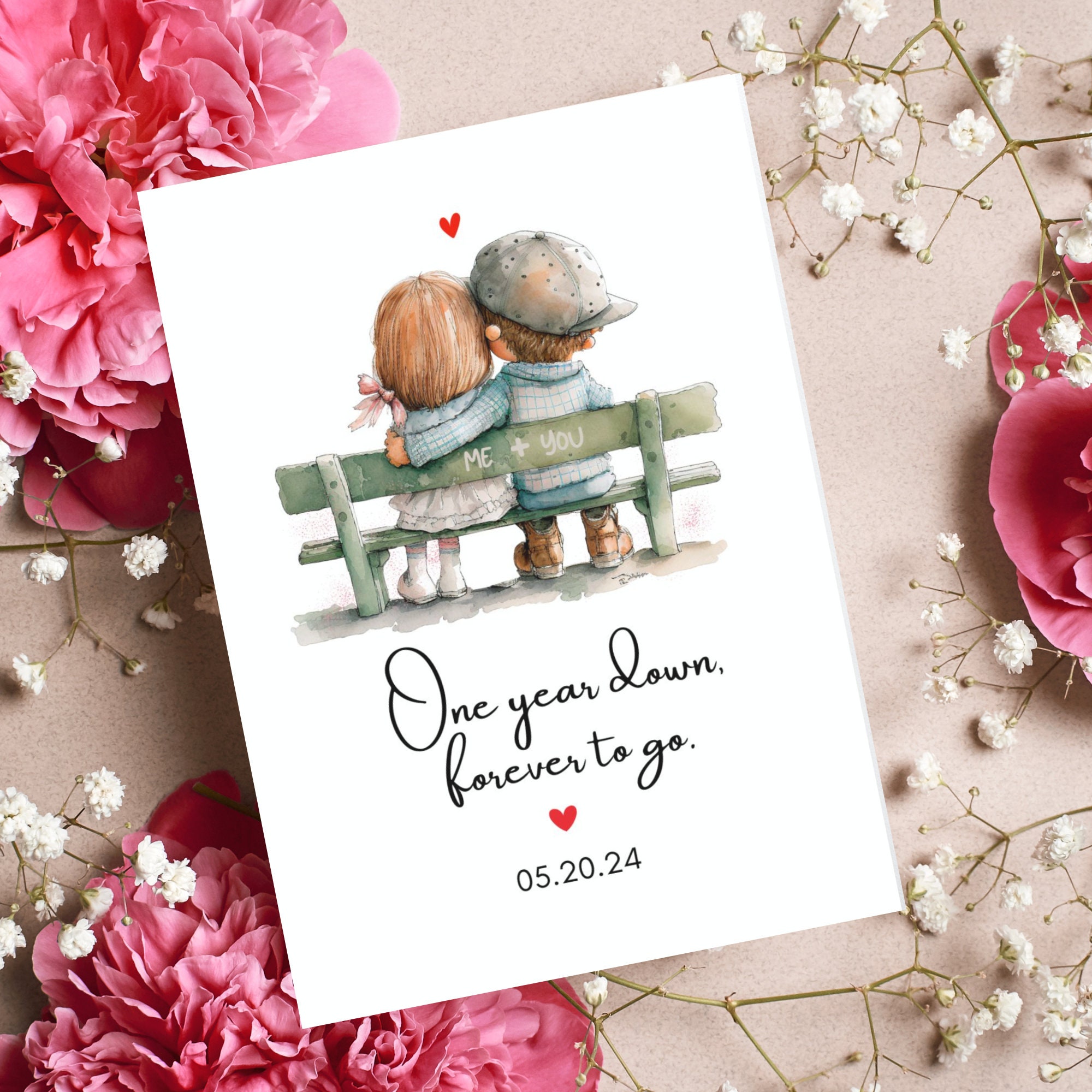 Anniversary Card Wedding Anniversary Cute Couple Card for Husband Wife ...