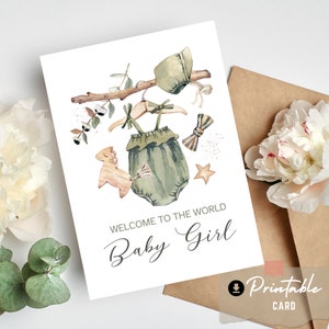 Félicitations bébé nouveau-né parents pour la première fois félicitations carte baby shower carte de bienvenue à la maison bébé fille pour nouveau bébé carte premier bébé imprimable