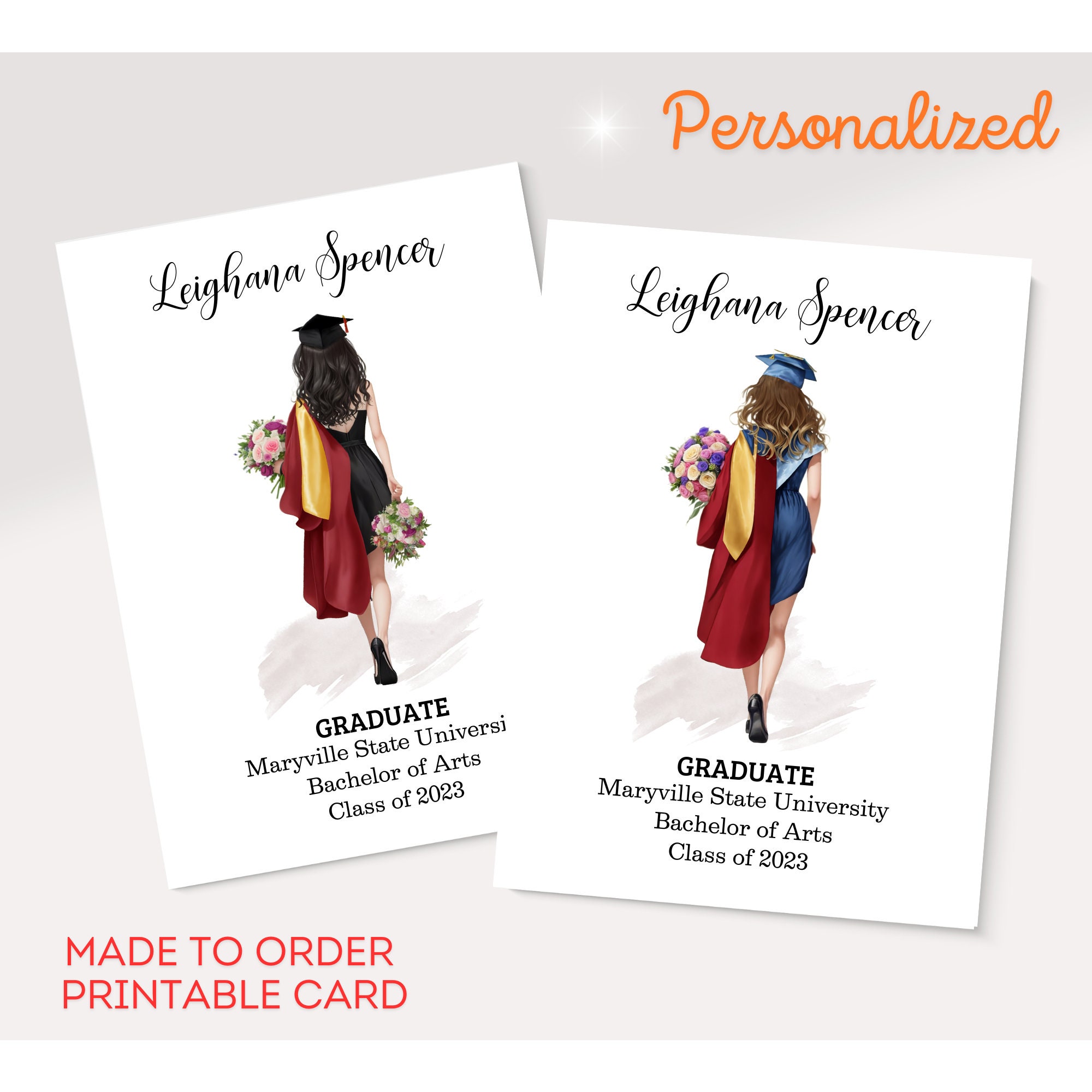 Downloadable Personalized Graduation Card Class of 2024 Custom ...