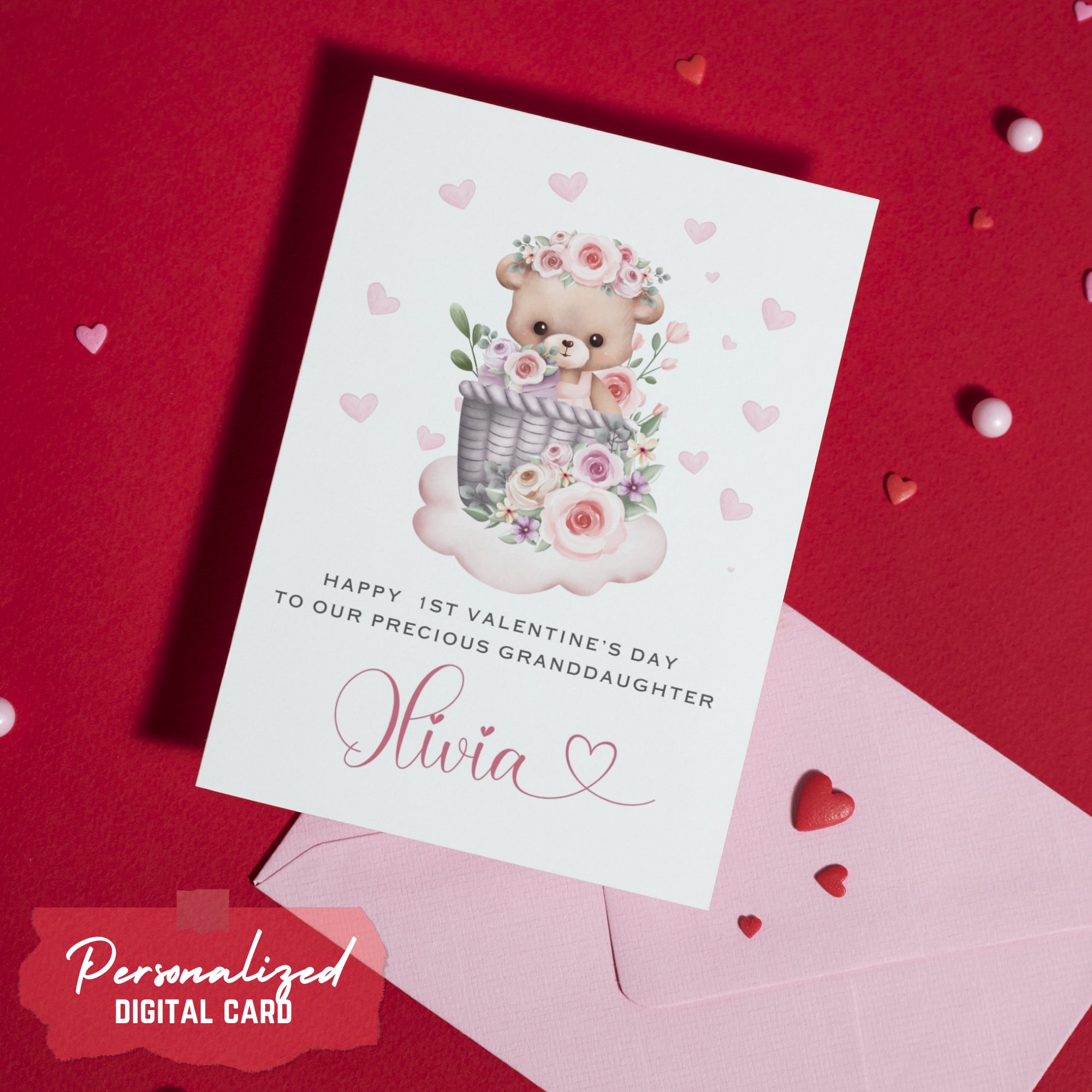 Baby's First Valentine's Day Greeting Personalized 1st Valentine's Day ...