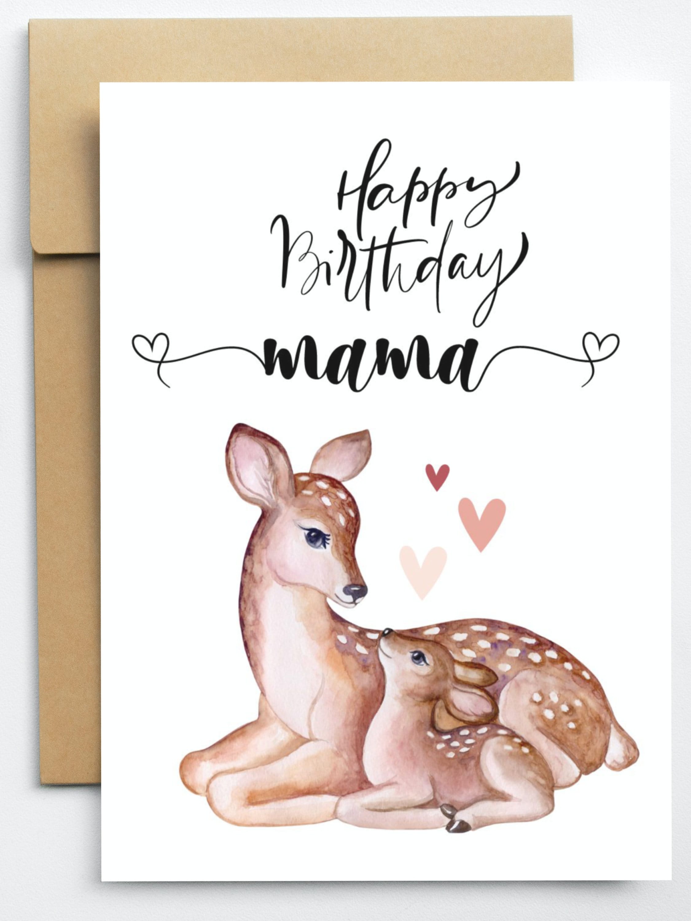 Deer Mom Mother's Day Card Deer Mom Mother's Day Card