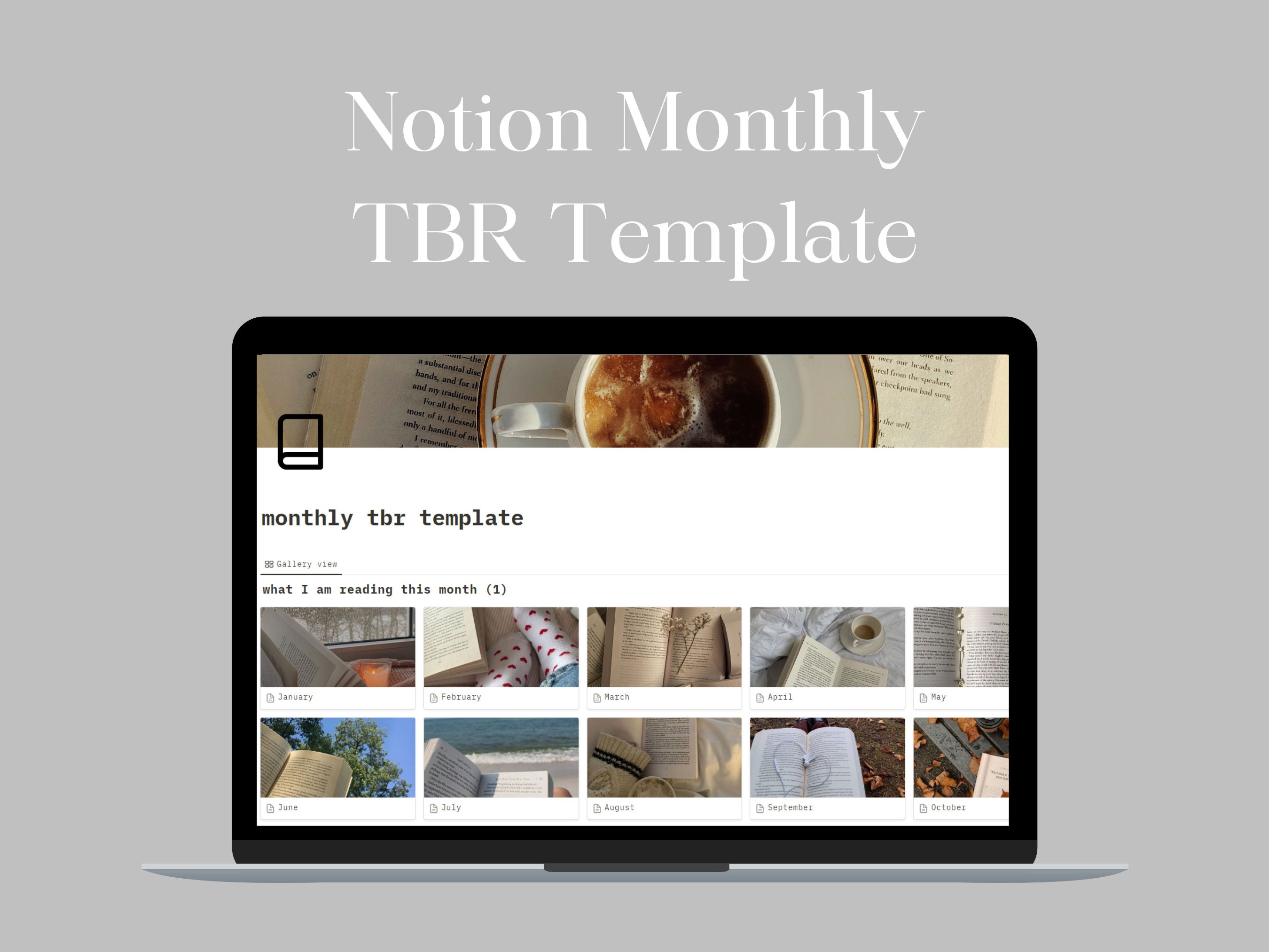 Notion Monthly TBR Tracker, Notion Reading Tracker, Aesthetic Book Notion Monthly TBR Tracker, Notion Reading Tracker, Aesthetic Book