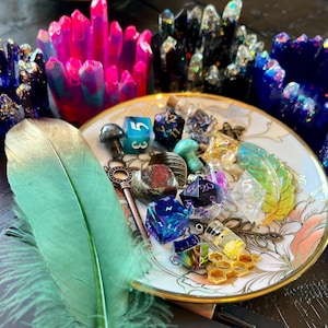 Mystery Scoop SwagBag NEW THEME Fae Court High Tea - Handmade Sharp Edge Dice and Trinkets