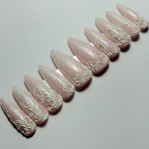 Lace Bridal Nails