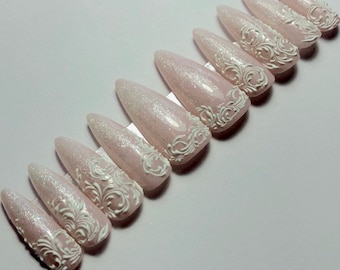 Lace Bridal Nails