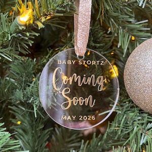 Custom Baby Announcement Ornament, Acrylic Holiday Ornament