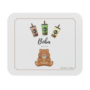 BOBA Milk Tea - Mouse Pad, Cute Mouse Pad | Unique Gifts | Birthday Gifts | Desk Accessories | Desk Decor | Cute Mousepad |