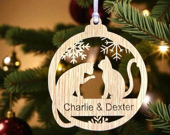 Personalised Cat Christmas Tree Decoration - Cat Kitten Bauble - Christmas Present - Xmas Gift - Birthday Gift