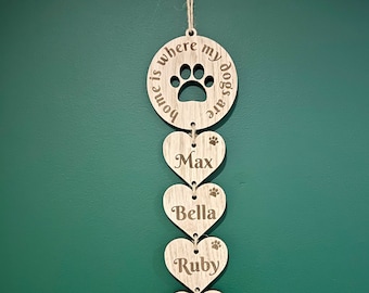 Personalised Pet Name Wall Plaque - Home is where - Dog Plaque - Dog Gift - Birthday Gift - Christmas Present - Dog Present - Pets