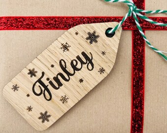 Christmas Personalised Wooden Gift Tag Name Tags - Christmas Present Name Tags - Birthday Gift Tags - Wooden Gift Tag Names - Place Names -