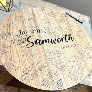 Wooden Wedding Sign - Personalised Guest Book - Wooden Personalised Guest Plaque - Wedding Guest Book Alternative - Family name Sign