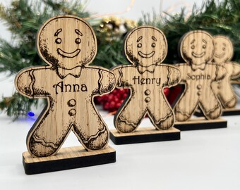 Christmas Personalised Gingerbread Table Names - Christmas Table Names - Wedding Place Names - Christmas ideas -  Table place Names