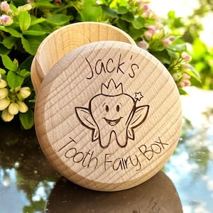 Personalised Tooth Fairy Box - First Tooth - Keepsake Box - Tooth Fairy Money Pot - Teeth - Baby Tooth Box - Baby Teeth - Trinket Box