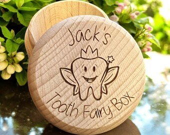 Personalised Tooth Fairy Box - First Tooth - Keepsake Box - Tooth Fairy Money Pot - Teeth - Baby Tooth Box - Baby Teeth - Trinket Box