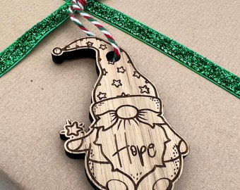 Personalised Wooden Gonk Gift Tag Name Tags - Christmas Present Name Tags - Birthday gift Tags - Wooden Gift Tag Names - Place Names