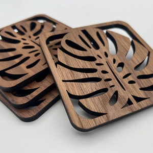 Monstera Leaf Coaster Set - Table Mats - Coffee Table Coasters - Table Coasters - Drink Coasters - coaster set - Cheese plant Coaster - Gift