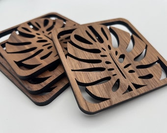 Monstera Leaf Coaster Set - Table Mats - Coffee Table Coasters - Table Coasters - Drink Coasters - coaster set - Cheese plant Coaster - Gift