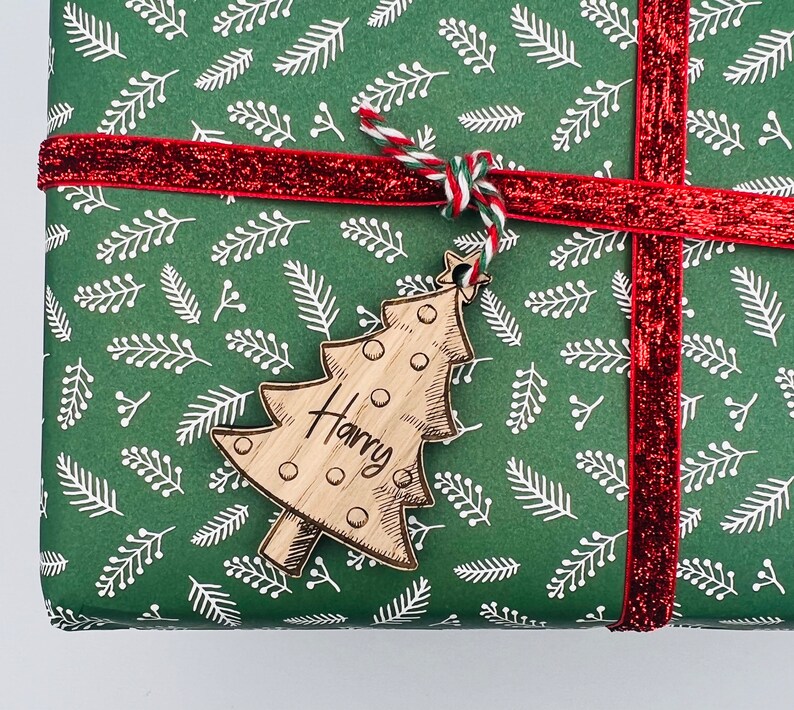 Wooden Christmas Tree Gift Tag