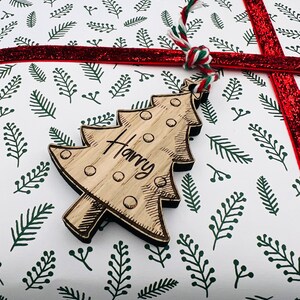 Wooden Christmas Tree Gift Tag