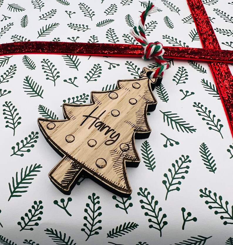 Wooden Christmas Tree Gift Tag