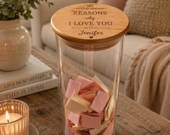Personalised Reasons Why I Love You Jar | Romantic Gift for Her | Anniversary Gift | Valentine's Gift | Memory Jar | Custom Keepsake Gift