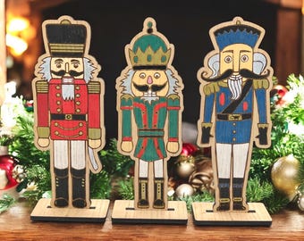 Wooden Nutcracker Ornaments - Christmas Decorations - holiday decoration - Christmas Nucrackers - Xmas Decor - Hand Painted Wooden Decor