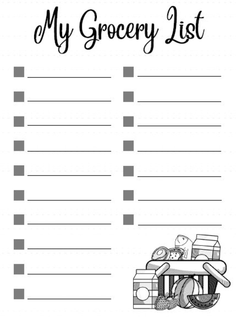 Grocery List - Etsy