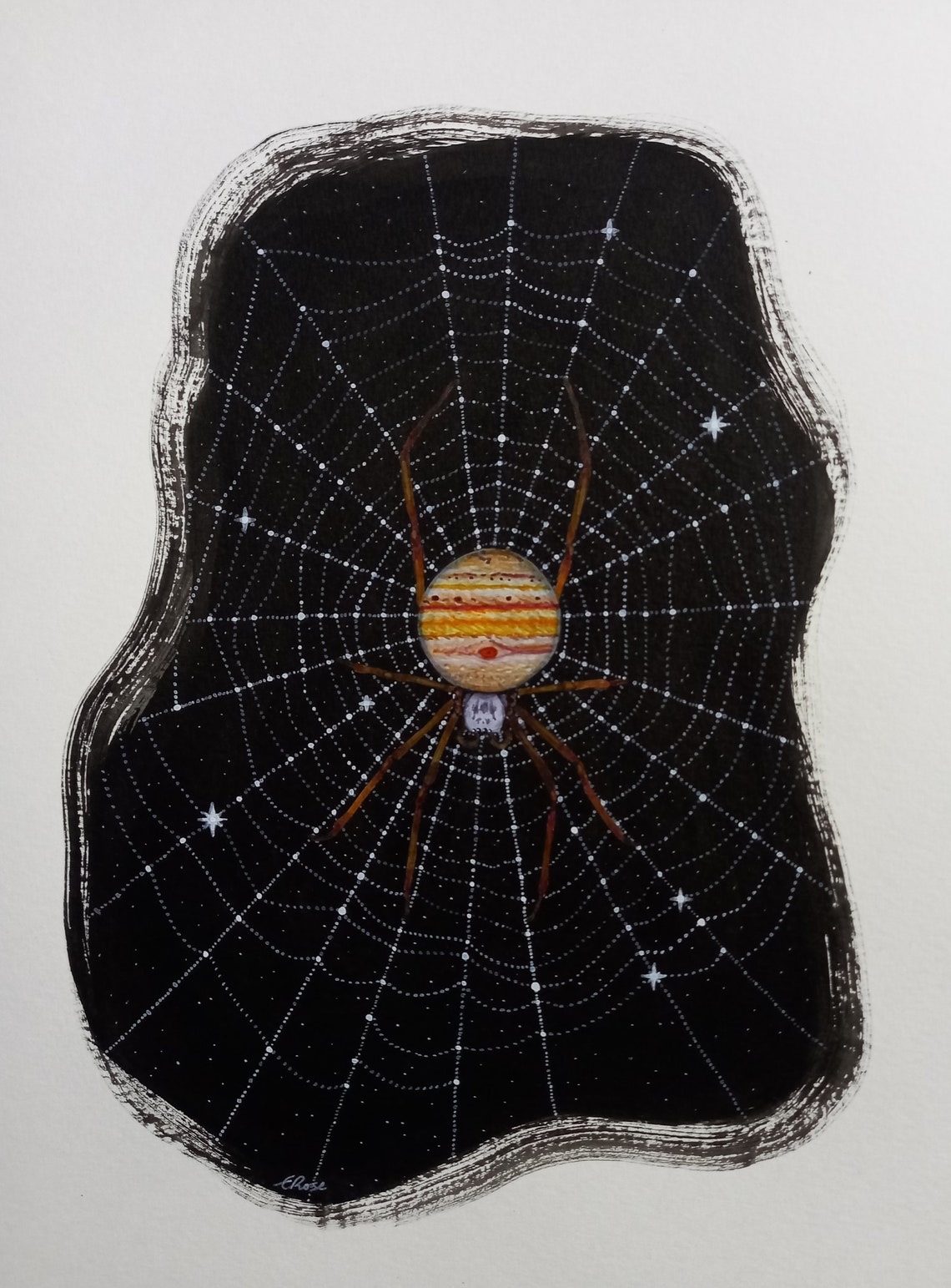 Orb Weaver Spider, Space Spider, Nephila, Stars, Quirky, Original, Hand ...