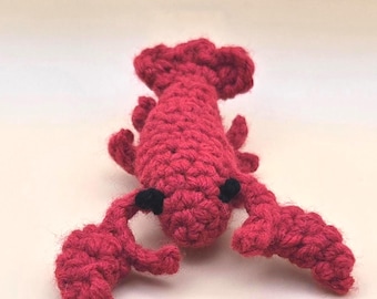 Crochet Lobster Plushie: Acrylic Desk Accessory