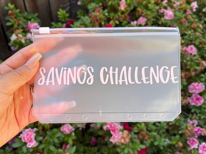 Custom A6 Cash Envelope, Vinyl Cash Envelope, Clear Zipper Cash