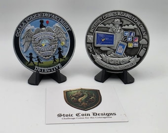 Ocala PD ICAC (Internet Crimes Against Children) Challenge coin - SILVER