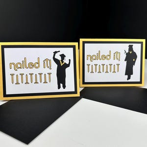 Handgemachte Abschlusskarte: Gold & Schwarz &#39;Nailed It!&#39; Entwurf