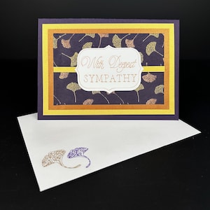 Sympathiekaart met ginkgoblad met citaat van Emily Dickinson, 5 x 7, LIMITED EDITION, milieuvriendelijk
