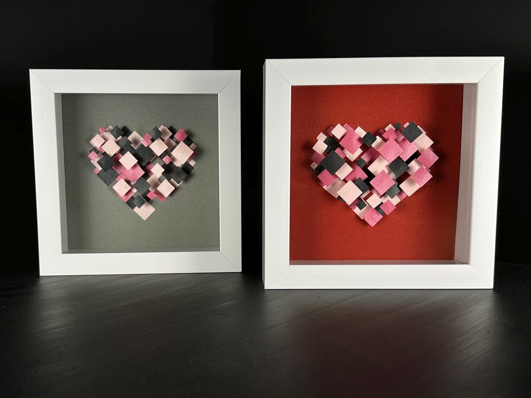 Small Shadowboxes Small Shadowbox, Original Unique Art: 3-D Hearts (7.13