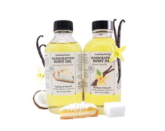 Viral Favorites Bundle: Warm Vanilla Bean Body Oil & Coconut Cream Body Oil, Gift for Her, Best Moisturizer, Smooth Skin