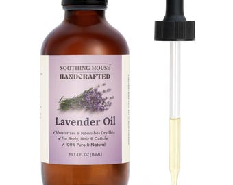 Handcrafted Lavender After-Shower Moisturizing Body Oil with Jojoba Oil Radiant Looking Glow and Skin Hydration, Instant Absorption, 4 Fl Oz