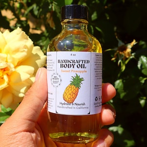 Handcrafted Pineapple Body Oil For Smooth and Silky Skin Moisturizer