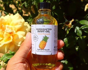 Handcrafted Pineapple Body Oil For Smooth and Silky Skin Moisturizer