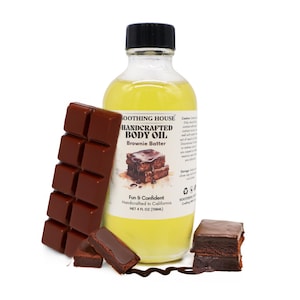 Handcrafted Brownie Batter Body Oil - 4 oz- Dropper Included Suitable for Skin Types, Versatile Use