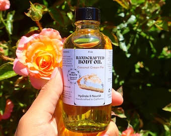 Handcrafted Coconut Cream Pie Body Oil For Smooth and Silky Skin Moisturizer Fragrance Body Care