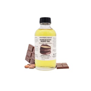 Handcrafted Chocolate Sugar Cookie Body Oil for Hydrating, Glowing, Moisturizing and Smoothing Skin Gift for Her, Gift for Girlfriend